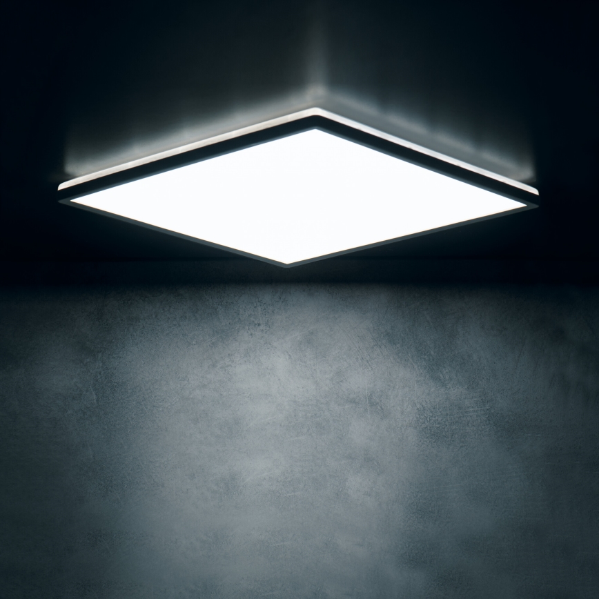 LED Ceiling Light AZPO LED/12,3W/230V 3000/4000/6000K 22,5x22,5 cm IP54 black