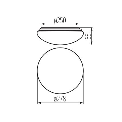 LED bathroom ceiling light with motion and dusk sensor CORSO LED/12W/230V 3000/4000/6500K Ø 27.8 cm IP44