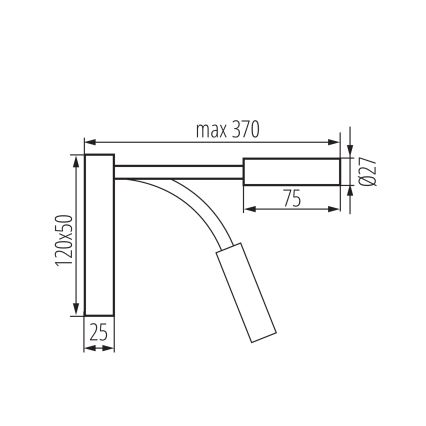 LED Flexible Lamp TONIL LED/3.3W/230V Black/Gold
