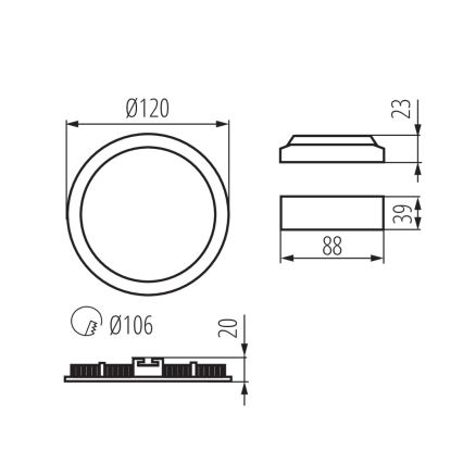 LED Bathroom recessed light ROUNDA LED/6W/230V IP44 black d. 12 cm