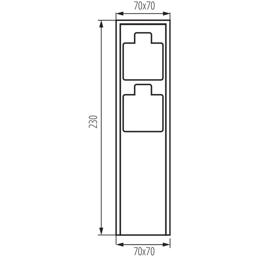 Outdoor socket column DASTO 2Z Type E 230V IP44 anthracite