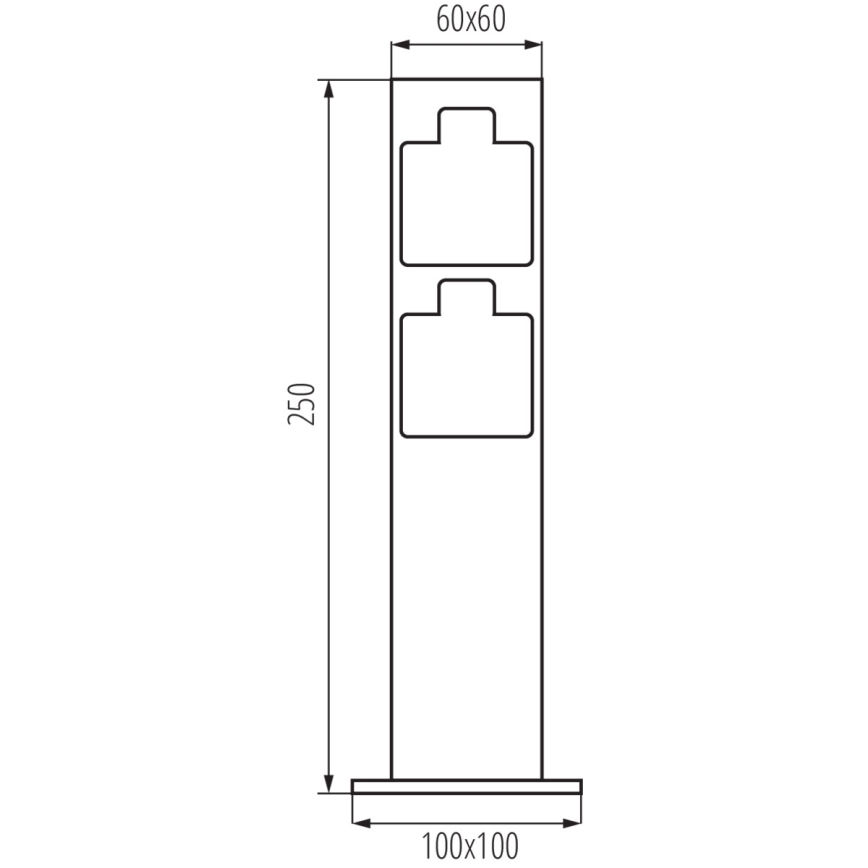 Outdoor socket column NASTO 2Z Type E 230V IP44 anthracite