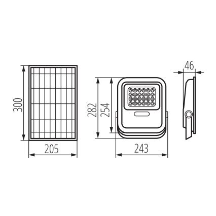 LED Dimmable floodlight with a solar panel and dusk sensor LED/10W/10000 mAh 3,2V IP65 + remote control