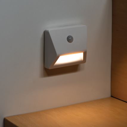LED recessed light with motion and dusk sensor IRS LED/0.3W/3xAAA IP54 white