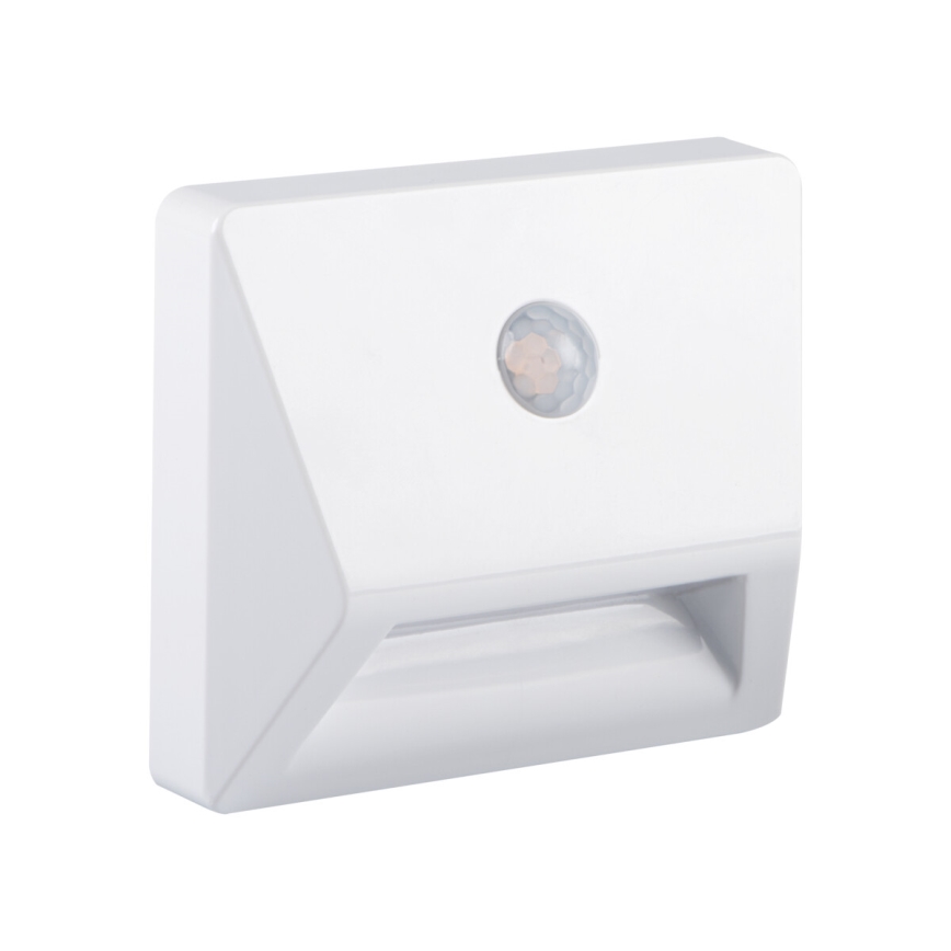LED recessed light with motion and dusk sensor IRS LED/0.3W/3xAAA IP54 white