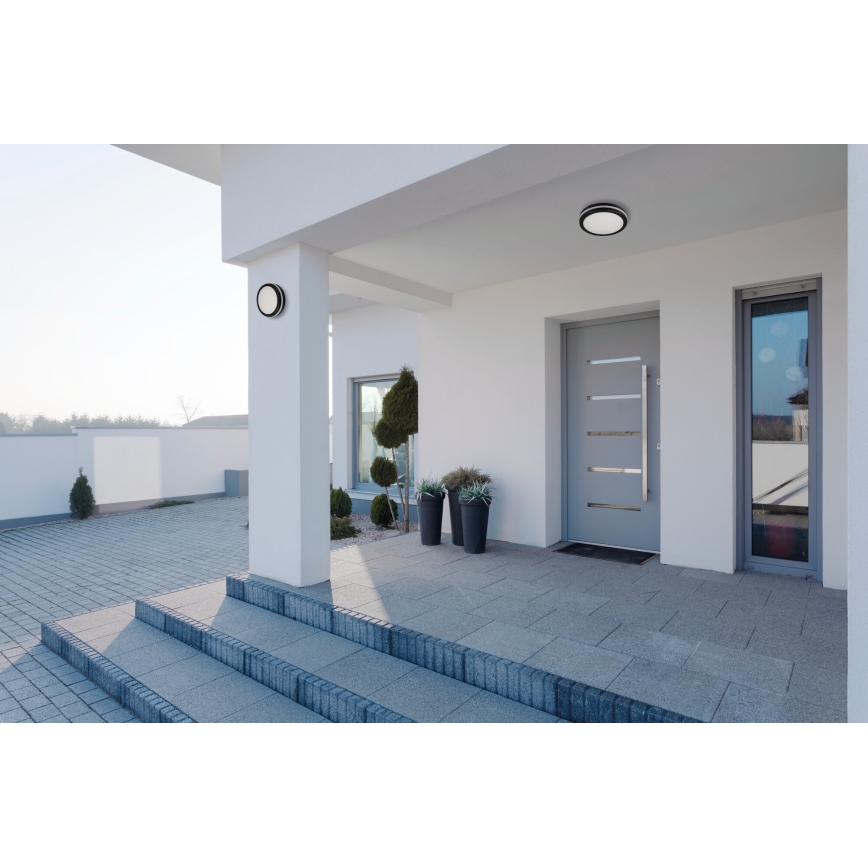 LED Outdoor ceiling light BENO E LED/12W/230V 3000/4000/6500K d. 20 cm IP65 black