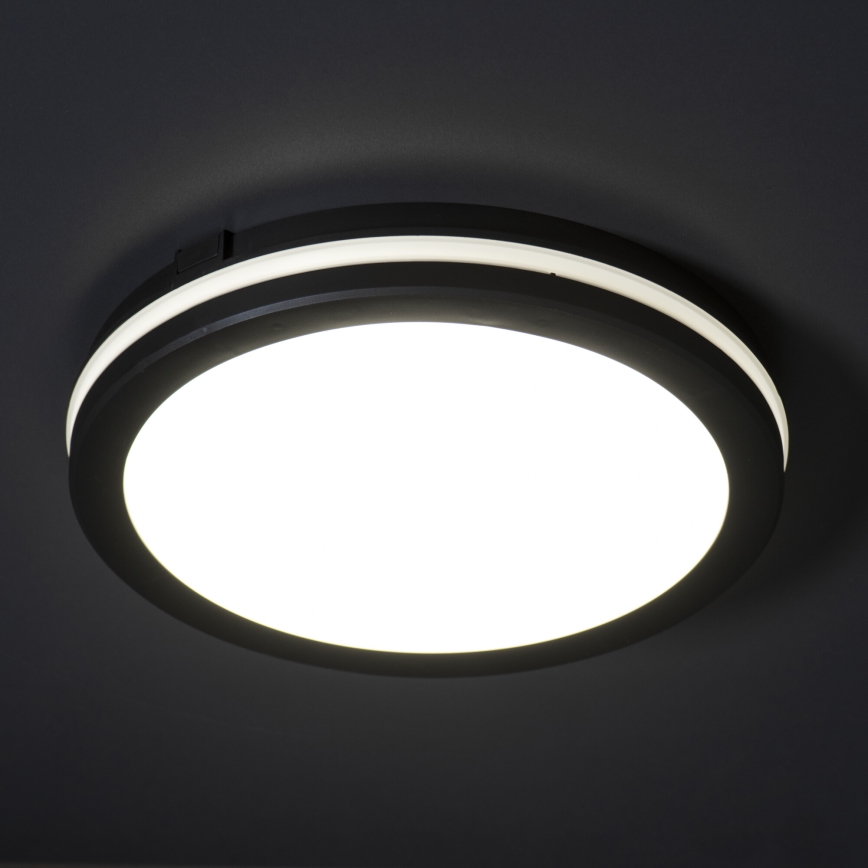 LED Outdoor ceiling light BENO E LED/12W/230V 3000/4000/6500K d. 20 cm IP65 black