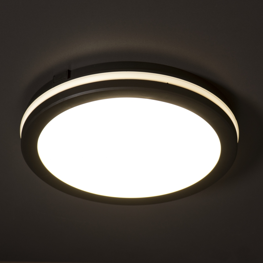 LED Outdoor ceiling light BENO E LED/12W/230V 3000/4000/6500K d. 20 cm IP65 black