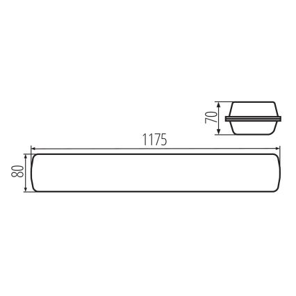 LED Heavy-duty fluorescent light MAH MAX LED/18W/230V 4000K IP65 black