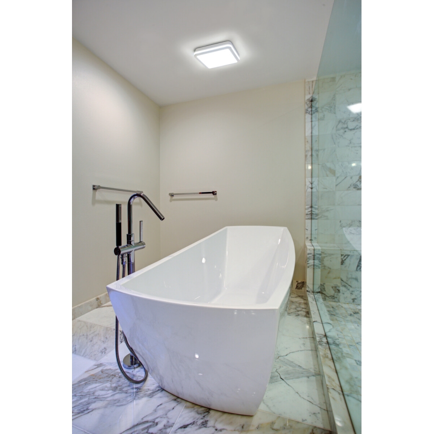 LED Outdoor ceiling light with motion sensor BENO LED/12/18W/230V 3000/3500/4000K IP65 white angular
