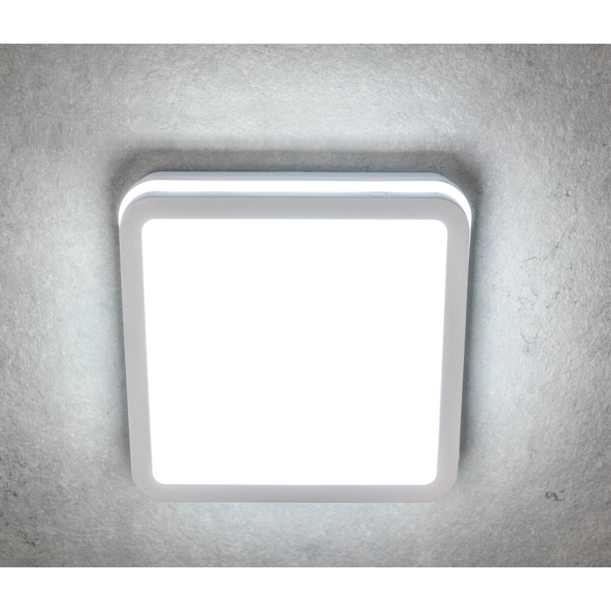 LED Outdoor ceiling light with motion sensor BENO LED/12/18W/230V 3000/3500/4000K IP65 white angular