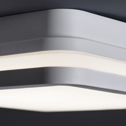 LED Outdoor ceiling light with motion sensor BENO LED/12/18W/230V 3000/3500/4000K IP65 white angular