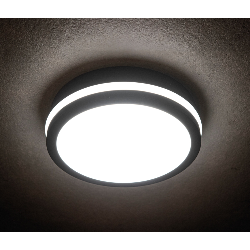 LED Outdoor ceiling light with motion sensor BENO LED/12/18W/230V 3000/3500/4000K IP65 anthracite round