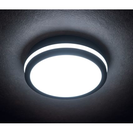 LED Outdoor ceiling light with motion sensor BENO LED/12/18W/230V 3000/3500/4000K IP65 anthracite round