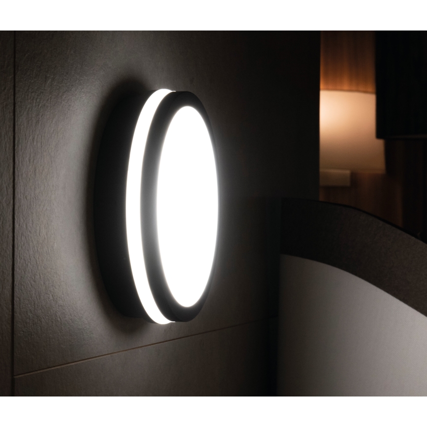 LED Outdoor ceiling light with motion sensor BENO LED/12/18W/230V 3000/3500/4000K IP65 anthracite round