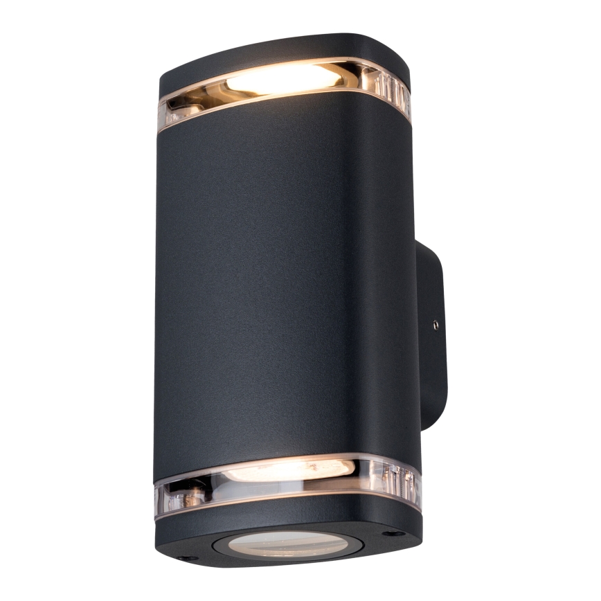 Outdoor wall light ZEVI 2xGU10/10W/230V IP54 black