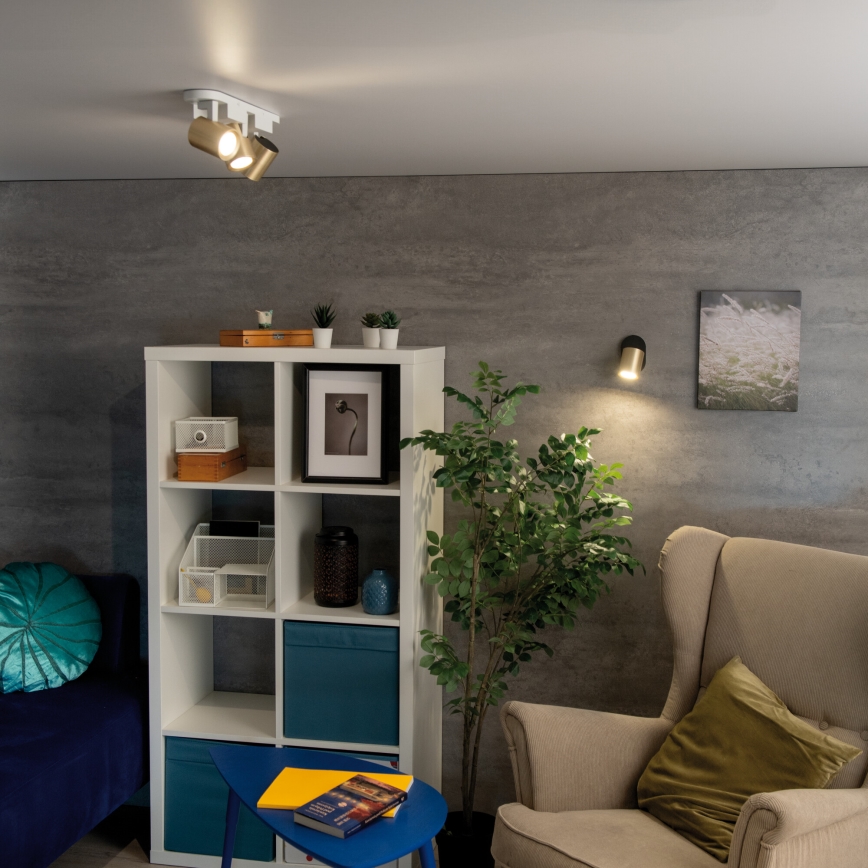 Wall spotlight LAURIN 1xGU10/10W/230V brass/black