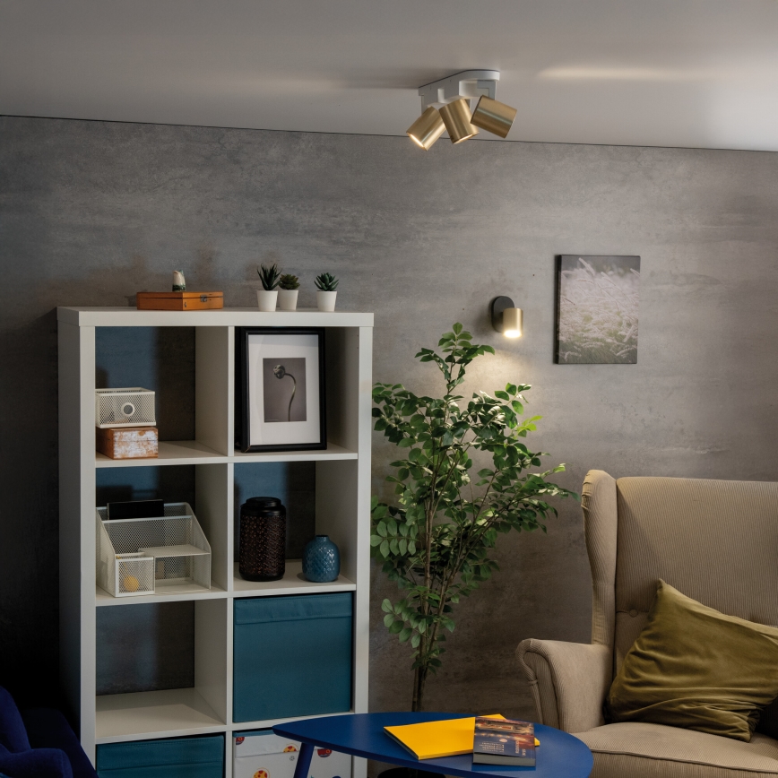 Wall spotlight LAURIN 1xGU10/10W/230V brass/black