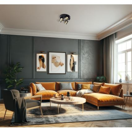 Spotlight LAURIN 3xGU10/10W/230V brass/black