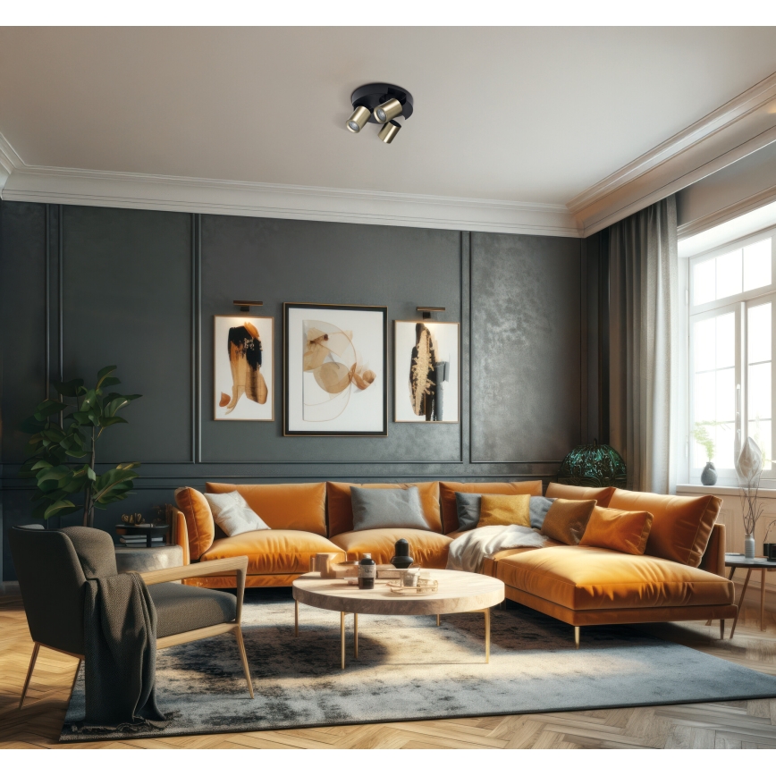 Spotlight LAURIN 3xGU10/10W/230V brass/black