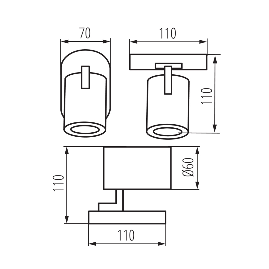 Wall spotlight LAURIN 1xGU10/10W/230V brass/white