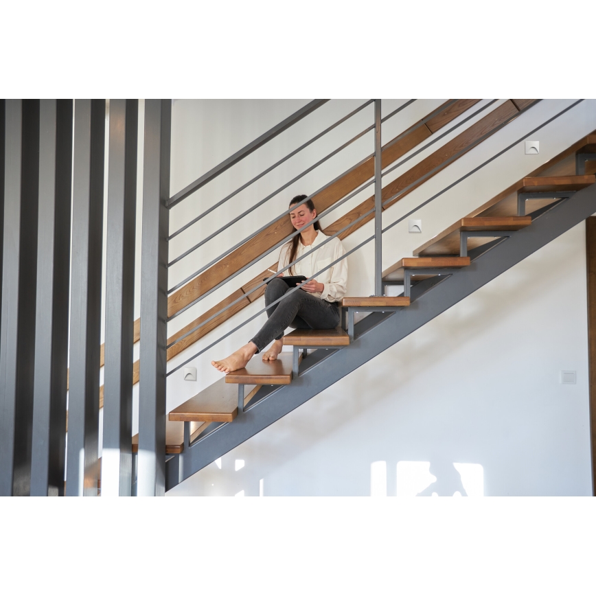 EXIN LED Stair Light, 2.5W/230V, 3000K, IP65, White, Square