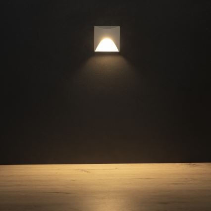 EXIN LED Stair Light, 2.5W/230V, 3000K, IP65, White, Square
