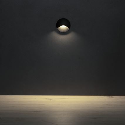 LED Staircase Luminaire EXIN LED/2.5W/230V 4000K IP65 black round