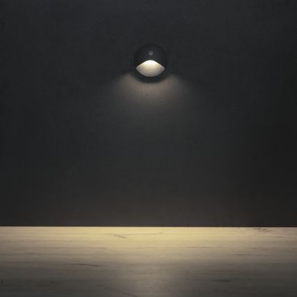 LED Staircase Light with Motion and Dusk Sensor EXIN LED/2.5W/230V 4000K IP65 Anthracite Round