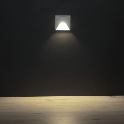 EXIN LED Staircase Light, 2.5W, 230V, 4000K, IP65, White, Square