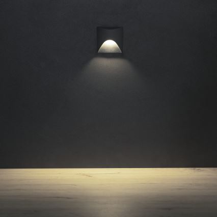 LED Stair Light EXIN LED/2.5W/230V 4000K IP65 Anthracite Square