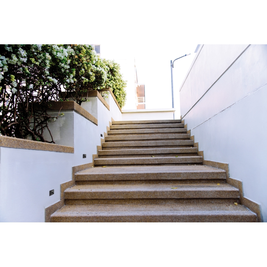 EXIN LED Staircase Light with Motion and Dusk Sensor, 2.5W/230V, 4000K, IP65, Black, Square