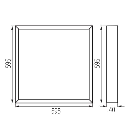 BLINGO AIO Surface-mounted LED Panel 40W 230V 3000/4000/6500K 60x60 cm CRI 90