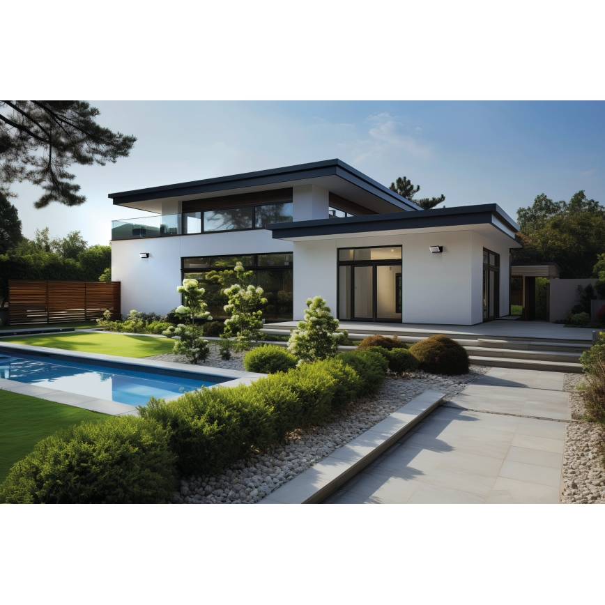 XERTO LED 20W Outdoor Wall Light with Motion and Dusk Sensor, 230V, 3000/4000/6500K, IP44, Black