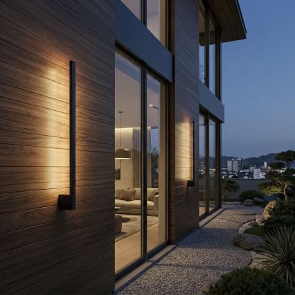 LED Outdoor Wall Light YALTE LED/9W/230V 3000/4000/6500K 61,5 cm IP54 Black