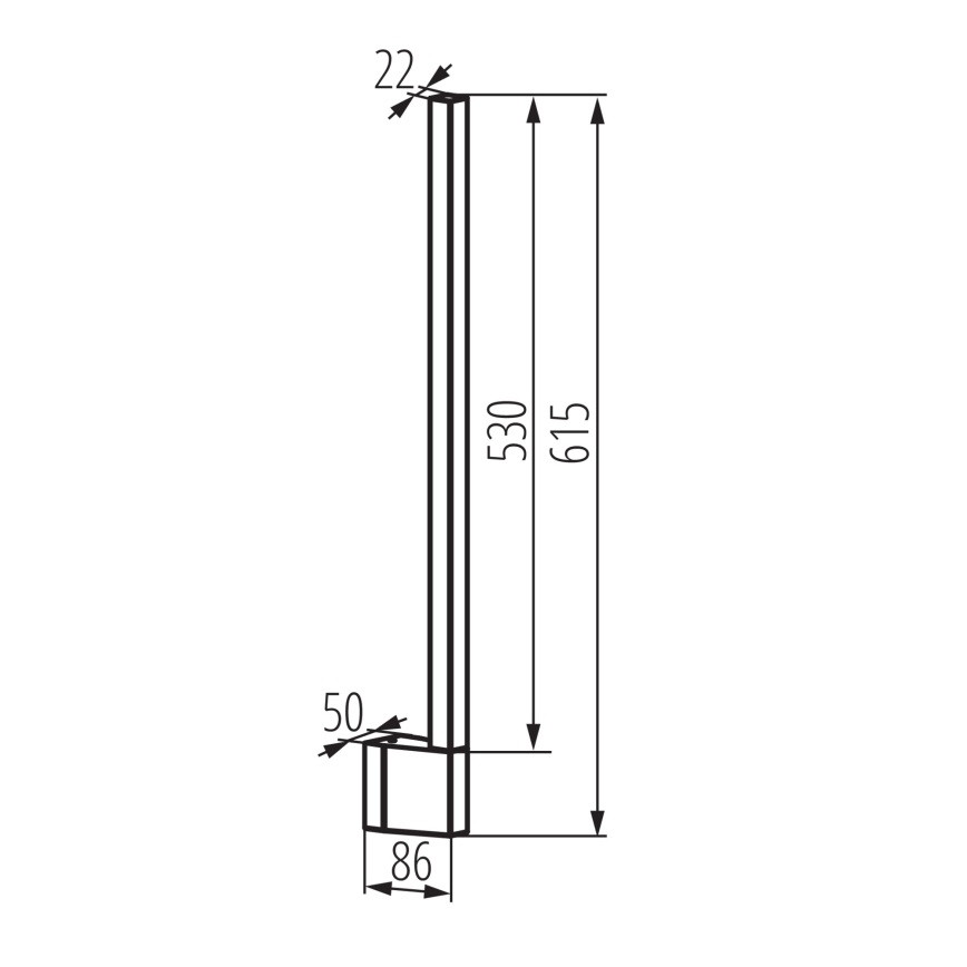 LED Outdoor Wall Light YALTE LED/9W/230V 3000/4000/6500K 61,5 cm IP54 Black