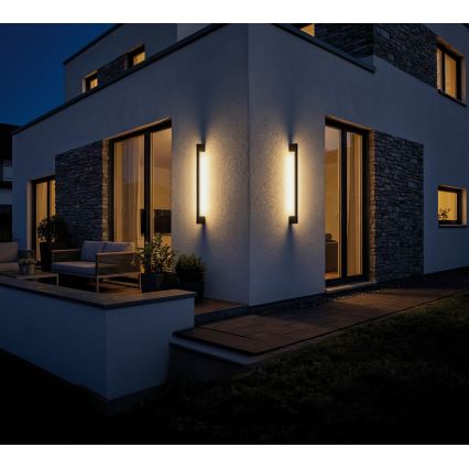 YALTE LED Outdoor Wall Light, 8.5W, 230V, 3000/4000/6500K, 93 cm, IP54, Black