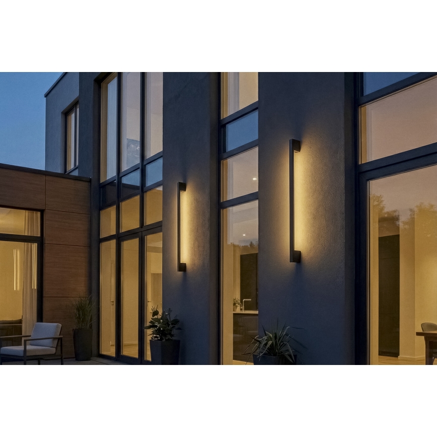 YALTE LED Outdoor Wall Light, 12W/230V, 3000/4000/6500K, 123 cm, IP54, Black