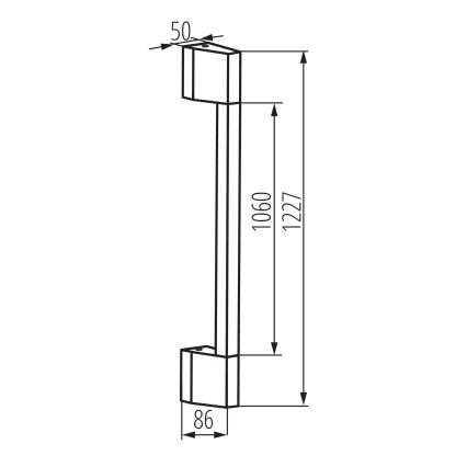 YALTE LED Outdoor Wall Light, 12W/230V, 3000/4000/6500K, 123 cm, IP54, Black