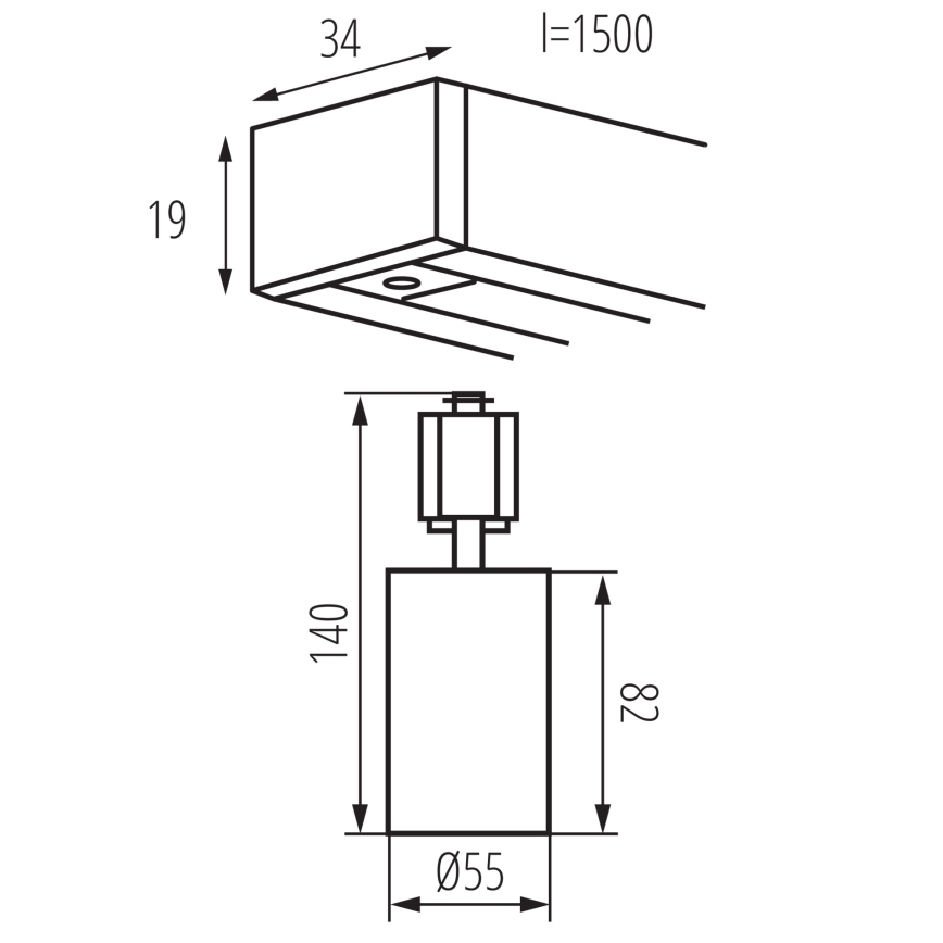 Spotlight for ALTEAR track system 3xGU10/10W/230V 1,5m black