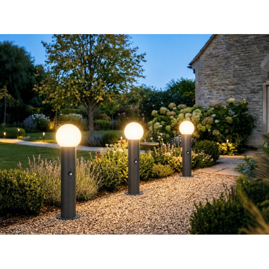STONO Outdoor Lamp with Motion and Twilight Sensor, 1xE27/15W/230V, 80 cm, IP65, Anthracite