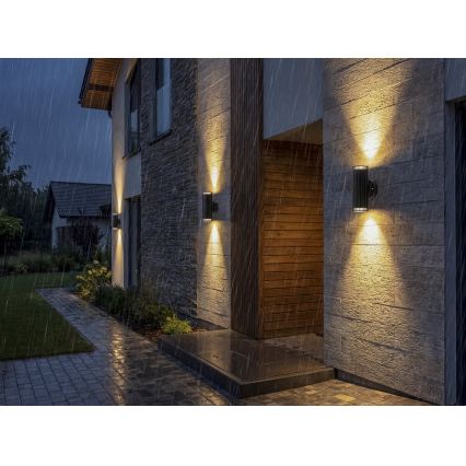 Outdoor wall-mounted spotlight RADILO 2xGU10/11W/230V IP44 Black