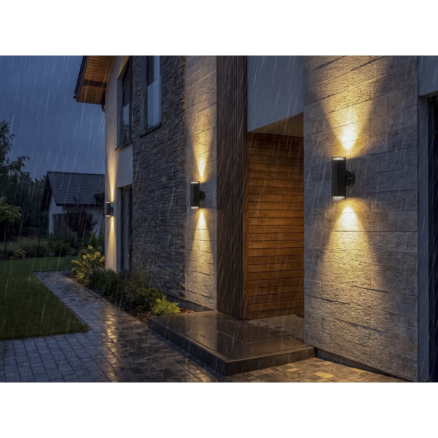 Outdoor wall-mounted spotlight RADILO 2xGU10/11W/230V IP44 Black