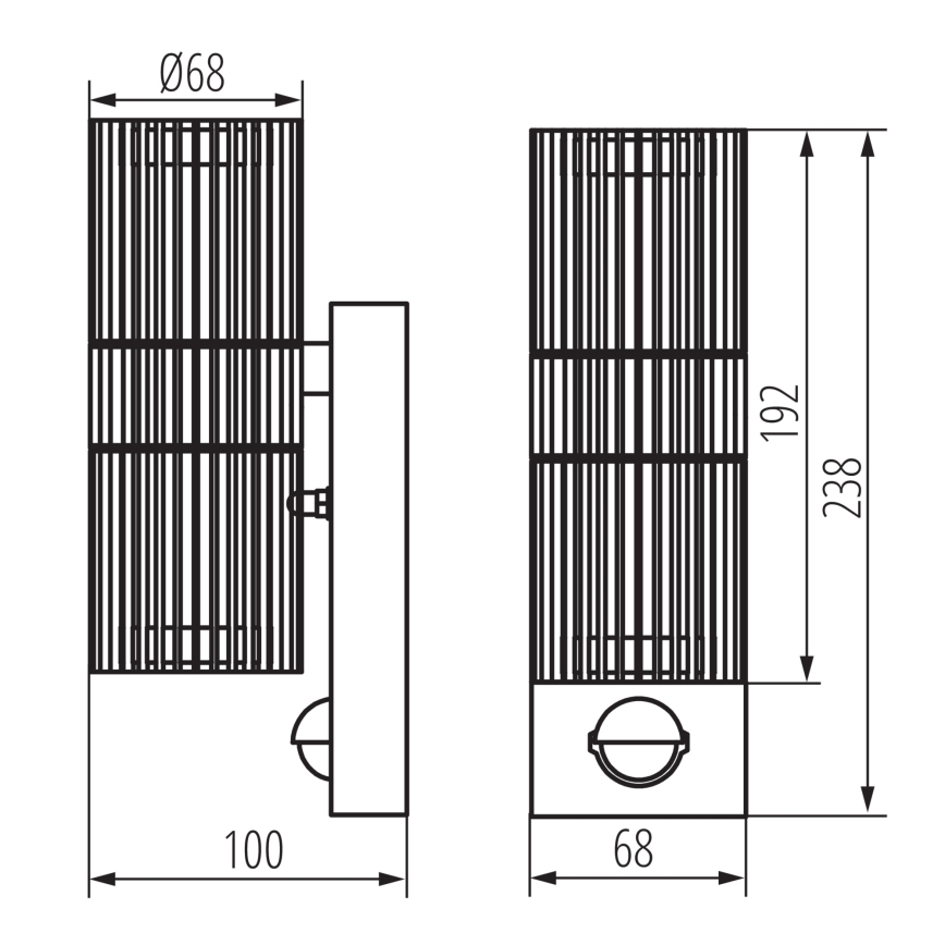 Outdoor wall-mounted spotlight with motion and dusk sensor RADILO 2xGU10/11W/230V IP44 black