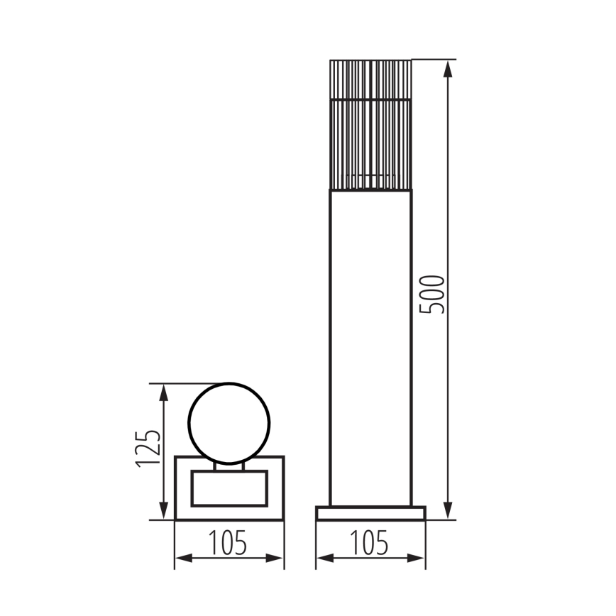 Outdoor lamp RADILO 1x GU10/11W/230V, 50 cm, IP44, black