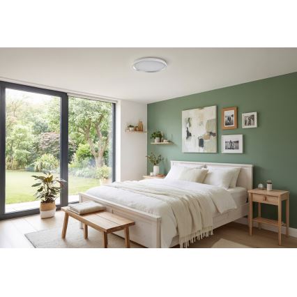 Dimmable LED ceiling light LIXAN LED/47W/230V 3000–6500K Ø 38.6 cm white/silver + remote control