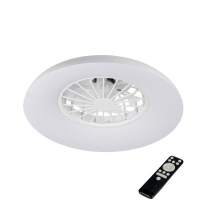 LED RGBW Dimmable Ceiling Light with Fan PLAVE PAN LED/24W/230V 3000-6500K Ø 48,5 cm White + Remote Control