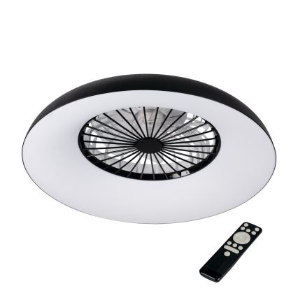 LED RGBW Dimmable Ceiling Light with Fan PLAVE PAN LED/48W/230V 3000–6500K Ø60 cm Black + Remote Control