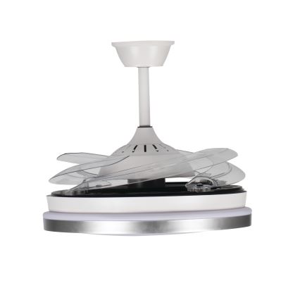 LED Dimmable Ceiling Light with Fan PLAVE LED/36W/230V 3000-6500K Silver/White + Remote Control