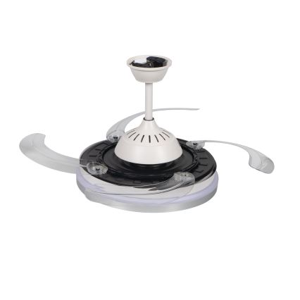 LED Dimmable Ceiling Light with Fan PLAVE LED/36W/230V 3000-6500K Silver/White + Remote Control